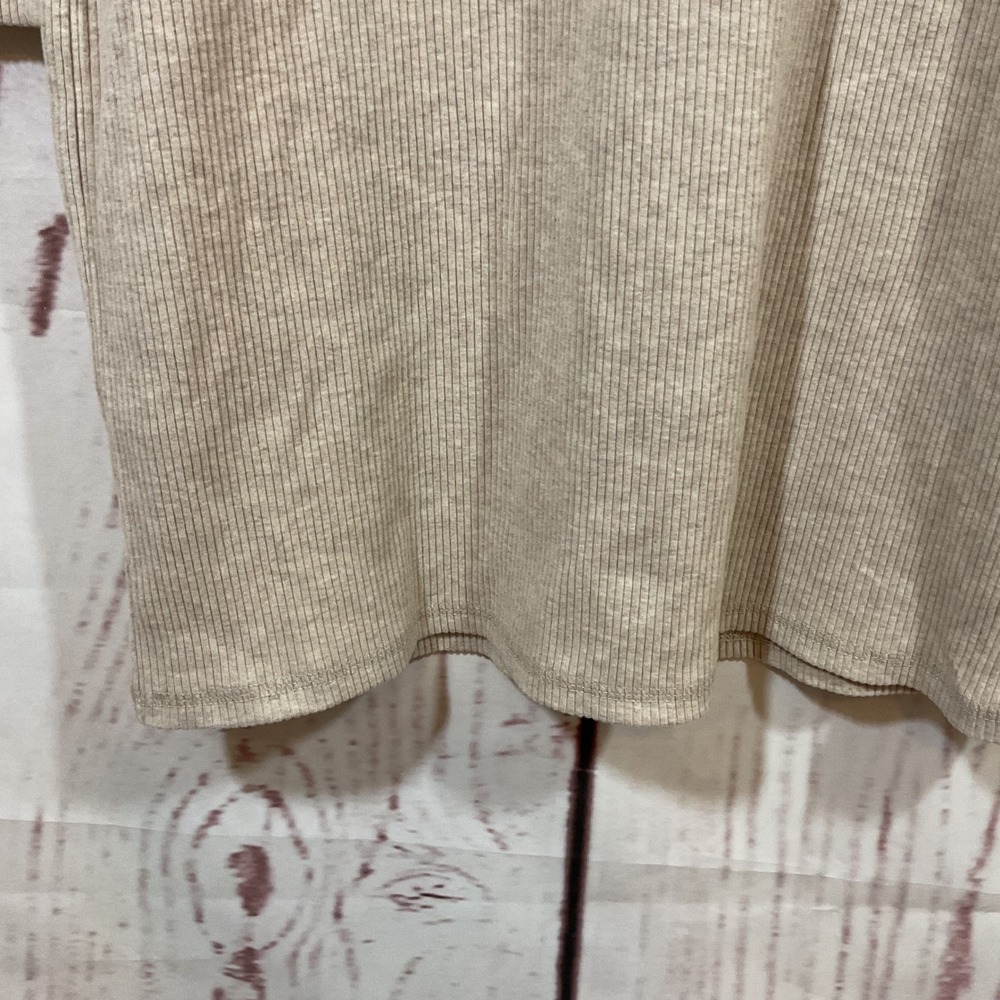 Old Navy Ribbed Turtleneck Mini Dress Women L Beige Long Sleeve Bodycon Neutral - Picture 6 of 11